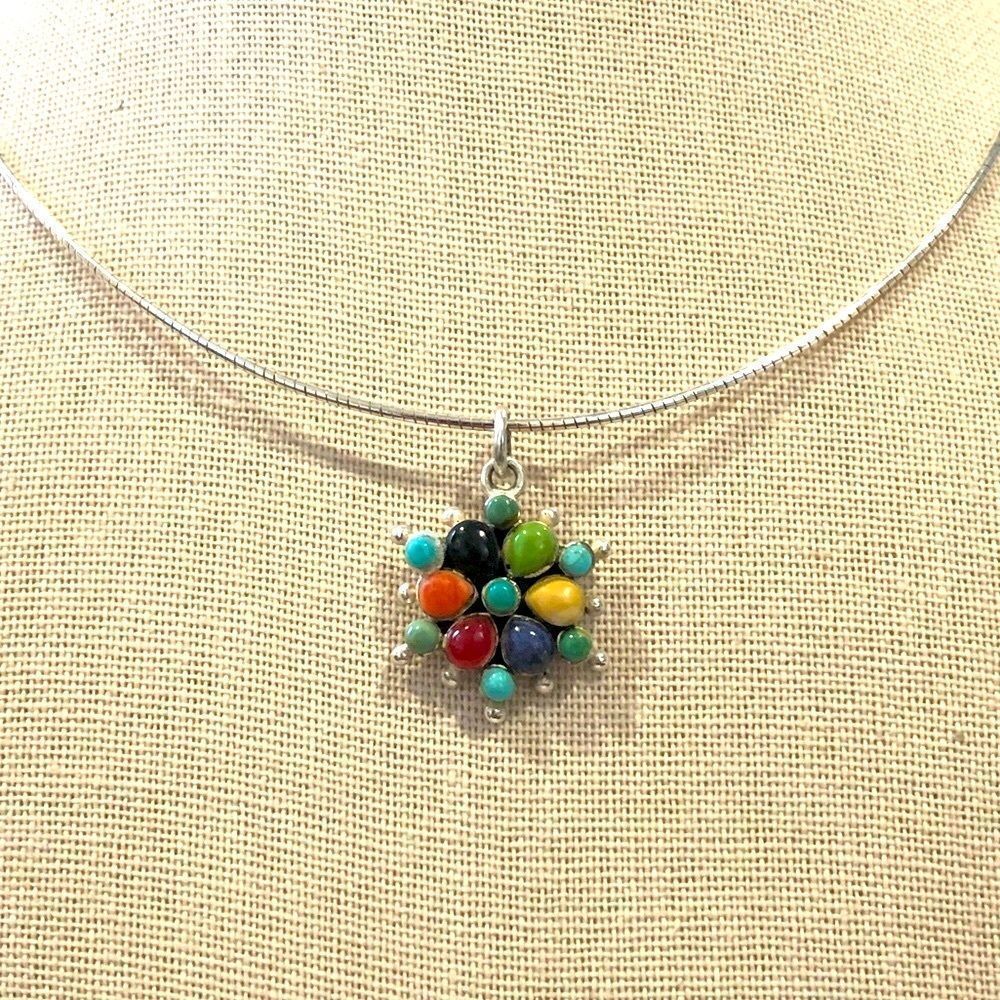 BARSE Multi-Gemstone Pendant On Sterling Silver Necklace